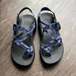 Chaco Black and Blue Strap Sandals